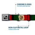thumbnail image 5 of Buckle-Down Pet Collar, Dog Collar Metal Seatbelt Buckle, Mexico Flag Distressed Painting, 11 to 16.5 Inches 1.0 Inch Wide, 5 of 8