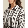 thumbnail image 5 of Moomaya Womens Printed Shirt Dress, Long Cuffed Sleeves Collared Casual Mini Shirt Dress, 5 of 9