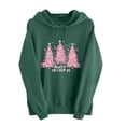 thumbnail image 2 of Christmas Hoodie for Women Long Sleeve Graphic Print Holiday Pullover Shirts with Pocket Green XL, 2 of 6