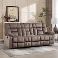 thumbnail image 6 of Bonzy Home 3 Seat Reclining Sofa, Manual Recliner Couch for Living Room Wide Backrests & Headrests, Brown, 6 of 7