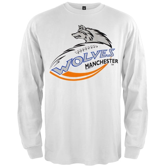 Manchester Wolves - Logo White Long Sleeve T-Shirt - X-Large