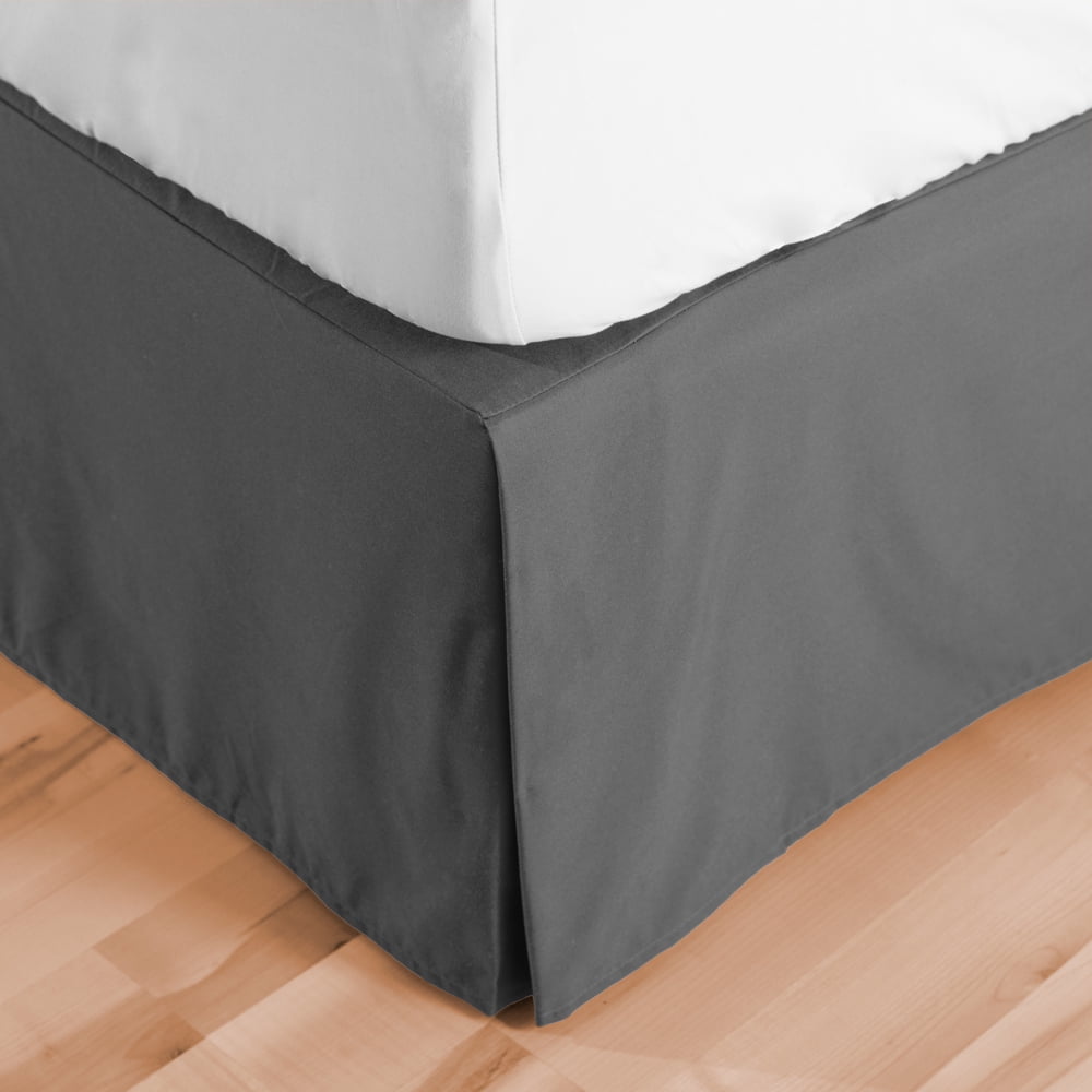 Dust Ruffle Split Corner Bedskirt Twin White Solid 100% Microfiber Fits Drop 