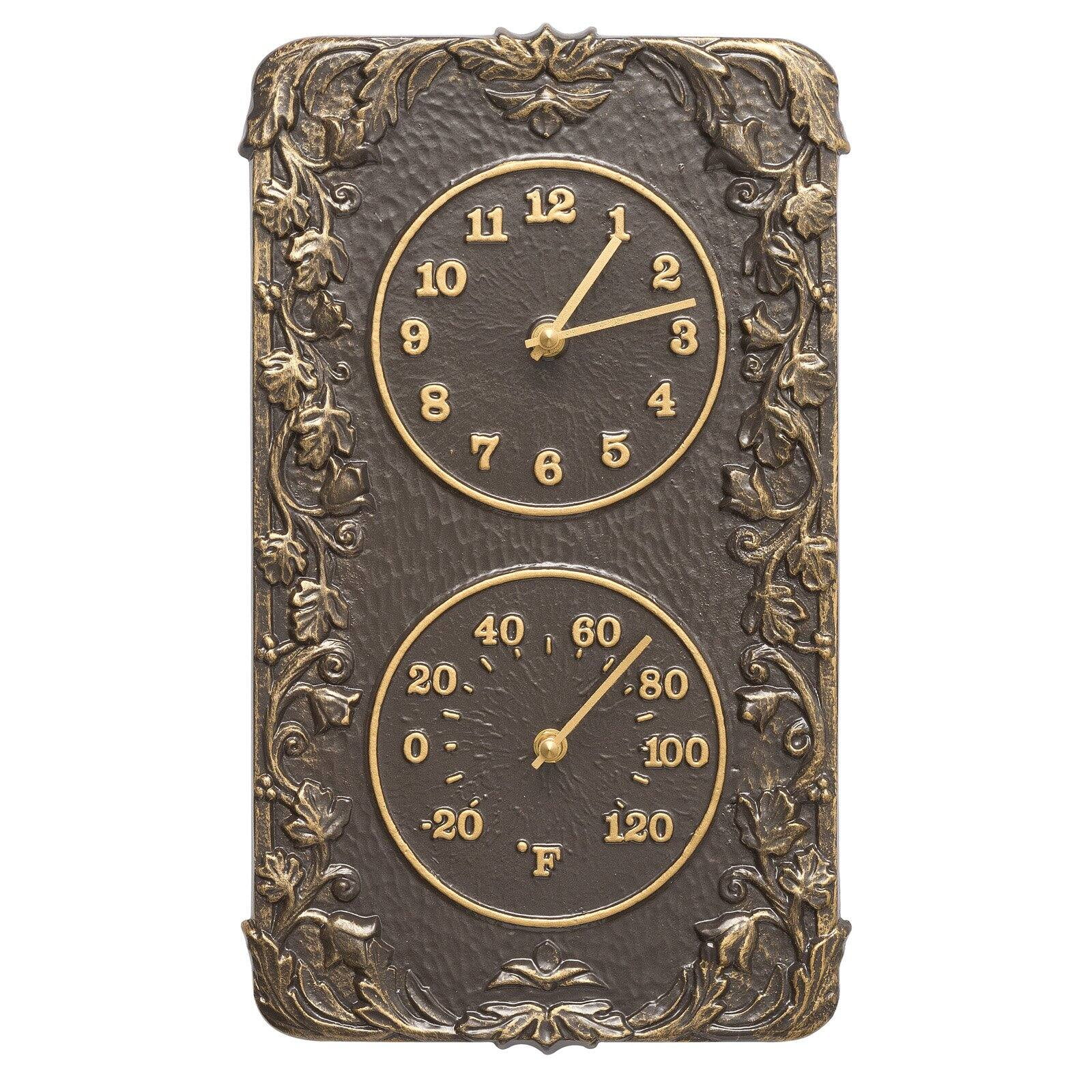 Whitehall Products Acanthus Combo Outdoor Wall Clock And Thermometer ...