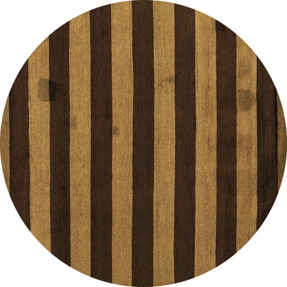 Ahgly Company Indoor Round Oriental Brown Modern Area Rugs, 5' Round