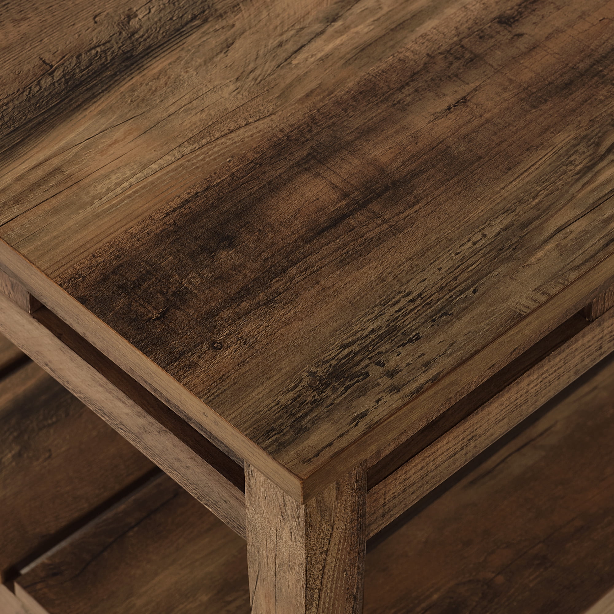 Manor Park Farmhouse Plank Style Coffee Table, Barnwood