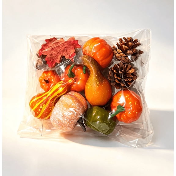 Fall Decorations for Home Mini Pumpkins Gourds & Leaves Set,Thanksgiving, birthday and fall gifts suitable for family and friends