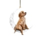 thumbnail image 4 of Colgante de espejo retrovisor de coche, colgante de perro sentado en la Luna, lindo adorno colgante de cachorro de peluche, llavero, decoración de Navidad, 4 of 4