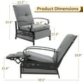 thumbnail image 3 of AECOJOY Adjustable Patio Reclining Lounge Chair with Cushions Set of 2-Dark Gray, 3 of 8