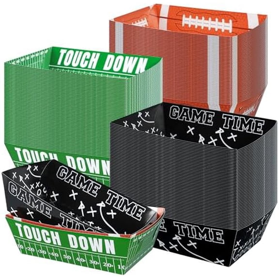 60 Pcs Football Paper Food Trays Football Party Snack Tray Disposable Bowls Serving Trays for Sport Game Tableware Party Supplies$$Home Decor, Kitchen, & Other