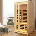 thumbnail image 3 of 1-Person Deluxe Plus Far Infrared Sauna Room - Hemlock Wood with LED Color Lights, Home Spa Sauna, 3 of 9