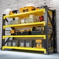 thumbnail image 4 of 78.8"H Garage Shelves Heavy Duty,5000LBS 4-Tier Metal Adjustable Shelf, Industrial shelving for Commercial, Gym, Warehouse, Living Room, Basement, Fish tank,59.1"W*23.7"D*78.8"H,Black&Yellow, 4 of 9