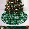 thumbnail image 6 of FMSHPON Christmas Snowflakes Buffalo Plaid Xmas Christmas Tree Skirt Stand Mat for Holiday Party Decoration Indoor Outdoor 48 inches, 6 of 6