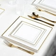 thumbnail image 6 of Smarty 6.5" White Gold Square Edge Disposable Plastic Salad Plates 120ct, 6 of 7