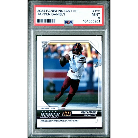 Graded 2024 Panini Instant NFL Jayden Daniels #123 Rookie RC Football Card PSA 9 Mint