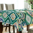 thumbnail image 5 of Yayeee Tablecloths 60" x 60" Rectangle Wrinkle Resistant Party Table Cover, Green Geometric Flowers, 5 of 8