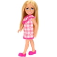 thumbnail image 5 of Barbie Chelsea Doll, Small Doll Wearing Removable Checked Dress & Pink Shoes with Blonde Hair & Blue Eyes, 5 of 5