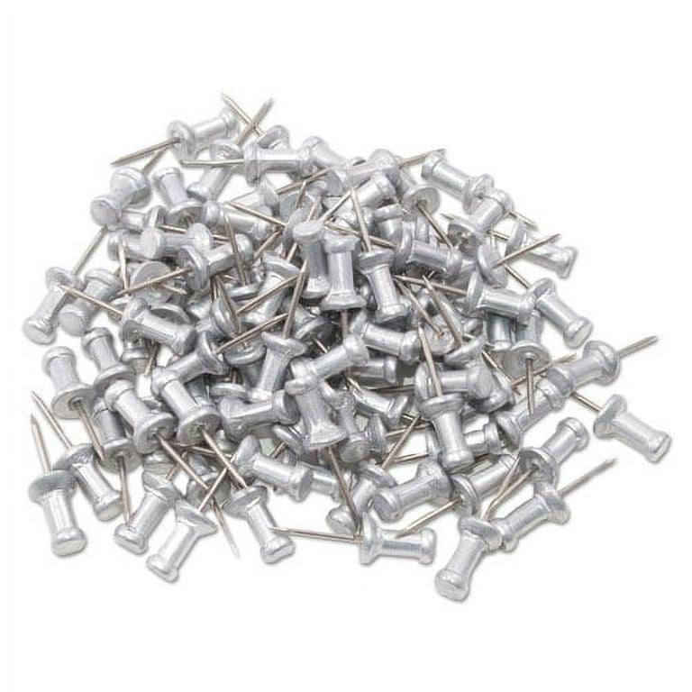 Aluminum Head Push Pins, Aluminum, Silver, 0.5 Aluminum Head Push Pins, Aluminum, Silver, 0.5