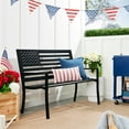 thumbnail image 5 of Best Choice Products Indoor Outdoor Steel Garden Bench w/ American Flag Backrest, 790lb Capacity - Black, 5 of 8