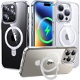 thumbnail image 1 of CASEKOO Funda para iPhone 15 Pro Max, protección militar contra caídas, compatible con MagSafe, soporte magnético integrado, soporte delgado que no amarillea para mujeres y hombres 6.7" 2023, transpar, 1 of 3