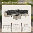 thumbnail image 3 of Vcatnet 11 Pieces Patio Furniture Sets with 54" Fire Pit Table, Outdoor Wicker Rattan Sectional Sofa, All Weather Conversation Set with Swivel Glider Chairs and Coffee Table, Black, 3 of 10