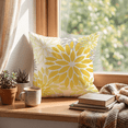 thumbnail image 2 of Sm:)e Yellow Gray Waterproof Dahlia Floral Throw Pillow Covers 18x18 Inch Set of 2, Outdoor Farmhouse Decorative Square Cushion Cases for Patio, Living Room, Sofa, Bed, 2 of 8