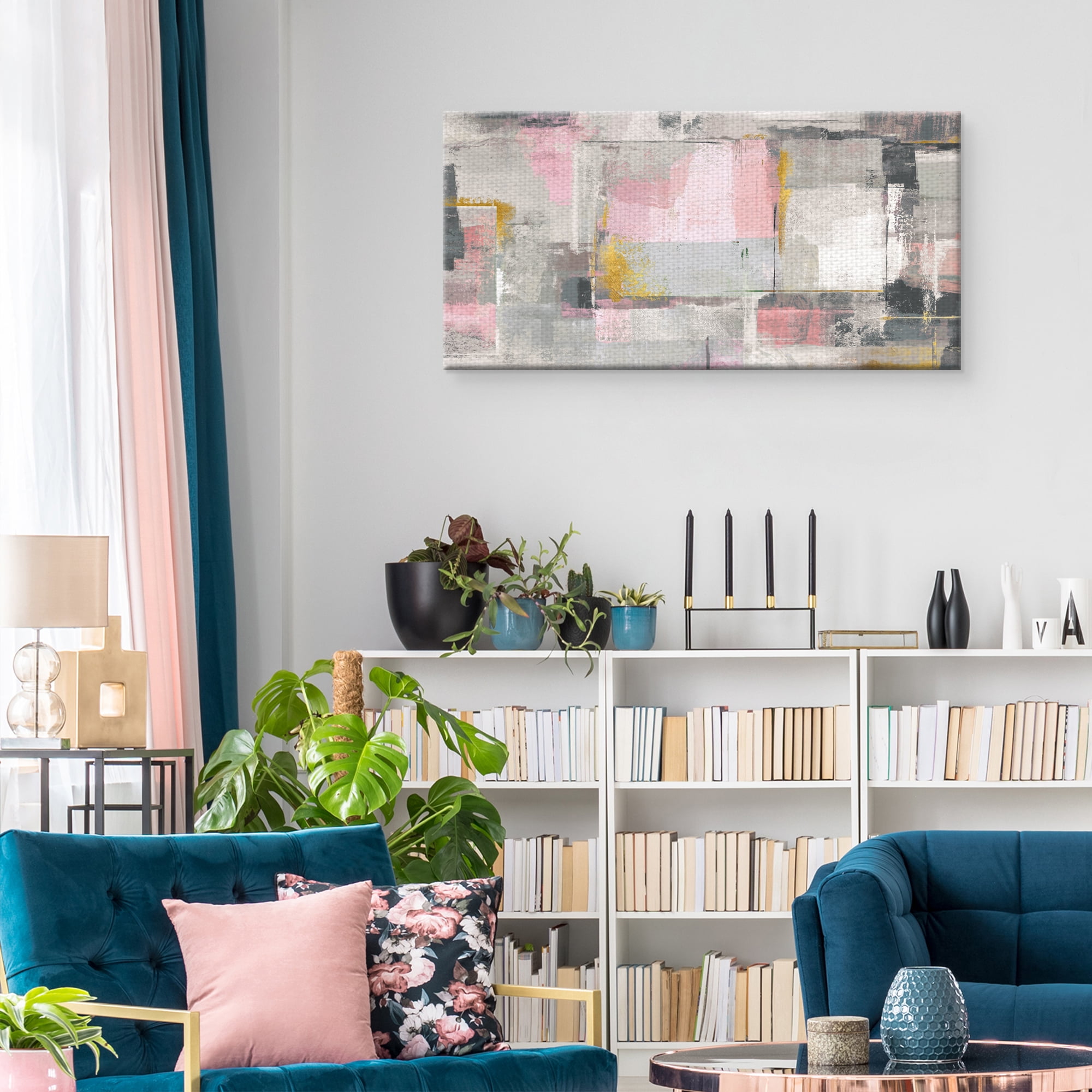 Blush Abstract Squares by Willowbrook Art Print