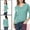 Green, variant on MODA NOVA Juniors Striped Raglan Long Sleeve V Neck T-Shirt Coffee S