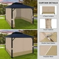 thumbnail image 5 of Aoodor 12' x 14' Gazebo Curtain Set Protecting Privacy Side Walls 4 Panels, Curtain Only - Sand Yellow and Khaki, 5 of 10
