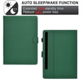 thumbnail image 6 of ELEHOLD Leather Wallet Case For Samsung Tab S5e 10.5" (2019) Fiber Pattern Lightweight Folio Stand Cover, Auto Sleep&Week Function, Full Body Protection, Green, 6 of 9