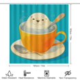 thumbnail image 2 of Cute Seal Teacup 4 Pcs Bathroom Shower Curtain Set, Bathroom Sets with Rugs (Bath Mat, U Shape and Toilet Lid Cover Mat) and 12 Hooks,, 2 of 5