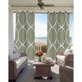thumbnail image 4 of Sage Green Abstract Blackout Curtains 84 Inches Long for Bedroom, Modern White Geometric Twisted Art Thermal Insulated Room Darkening Black Out Window Curtain Panels Grommet Drapes for Living Room, 4 of 8