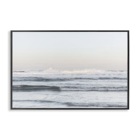 Stupell Industries Transitional Serene Ocean Waves Calmness Black Framed Giclee Art, 18 x 12, by Melissa McClain