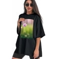 thumbnail image 3 of Plus Size Shirt for Women Black Tops for Women Short Sleeves Shirt for Women Grass2 T Shirt Crewneck Shirt for Women 2XL, 3 of 5