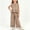 Brown, variant on FRSASU Girls Summer Plaid 2 Piece Outfits Elegant Ruffle Peplum Tank Tops with Wide Leg Pants Matching Sets Orange-A