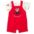 thumbnail image 5 of Sesame Street Elmo Toddler Boys French Terry Short Overalls T-Shirt and Hat 3 Piece Outfit Set Newborn to Toddler, 5 of 5