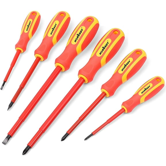 6pc Electrician's Insulated Magnetic Electrical Hand Screwdriver Tool Set Slotted Phillips New