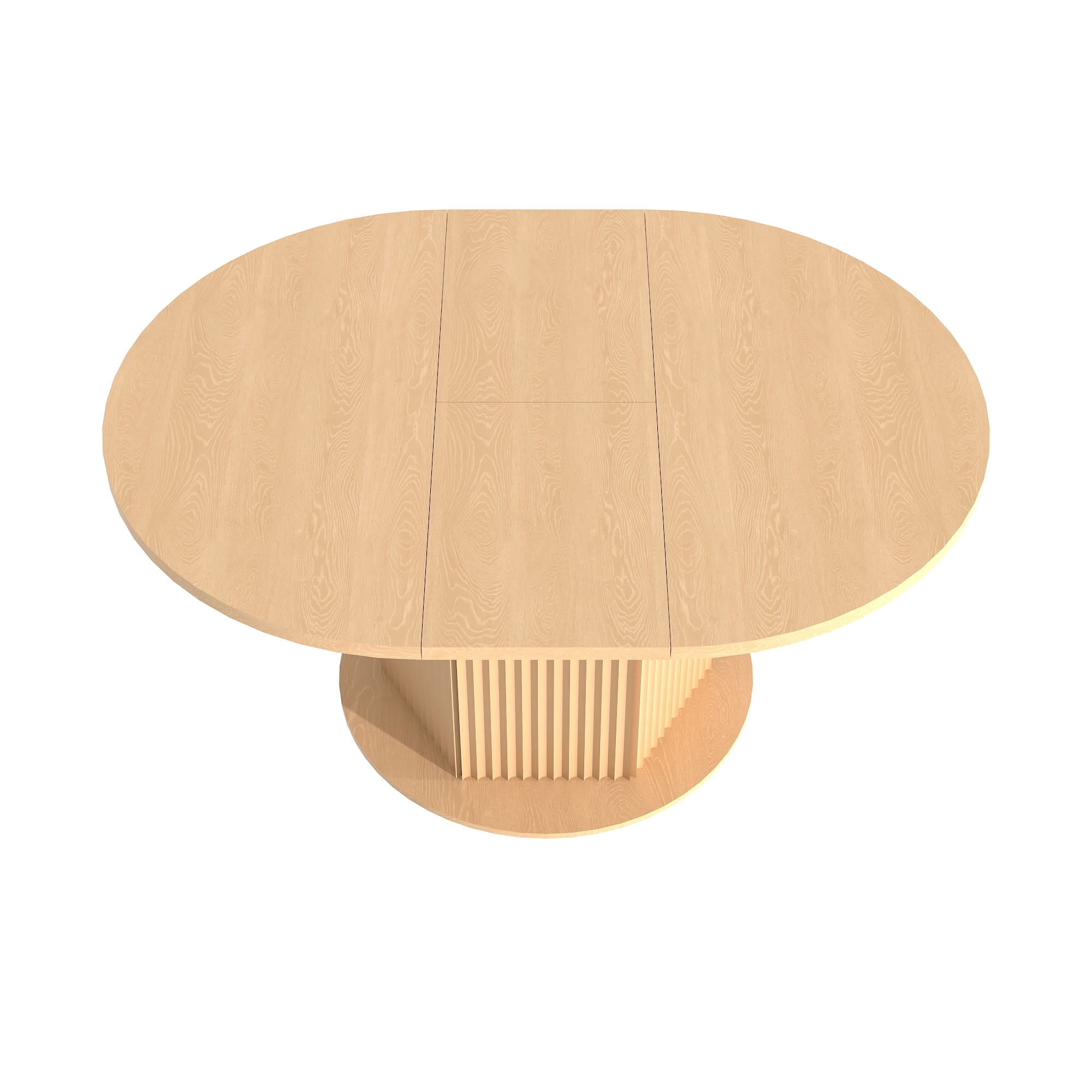 MAYEERTY Expandable Round Dining Table for 4 to 6 Adults, Extendable Kitchen Dinner Table with Removable Leaf, for Home Dining Room, Family Party, Apartment Furniture