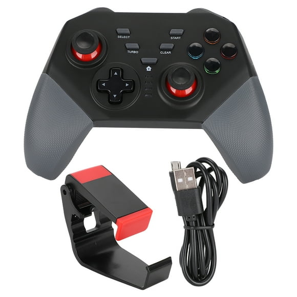 ZOUSSIQI Game Console Bluetooth Wireless Connection Gamepad Controller for Android/IOS/PCBlack+red+color box EL225#16592