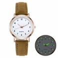 thumbnail image 2 of Women's Watches, Classic Quartz Watch with Luminouse Easy Read Dial, Leather Watch Band, Vintage Small Face Round Watches for Women, Birthday Gift for Ladies, Brown, 2 of 3