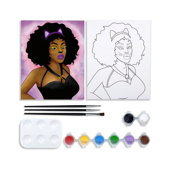 VOCHIC Canvas Painting Kit Pre Drawn Canvas for Painting for Adults Party Party Kits Paint and Sip Party Supplies 8x10 Canvas to Paint Pumpkin Truck 8 Acrylic Colors,3 Brush,1 Pallet Paint Art Set