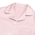 thumbnail image 6 of NIPAXO Girls Pajamas Set Short Sleeve Button-Down Silk Satin Sleepwear with White Piping for Toddler and Kids, 6 of 8