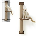 thumbnail image 1 of Solid Walnut Wood Cat Cat Tree Wall Furniture, 1 of 5