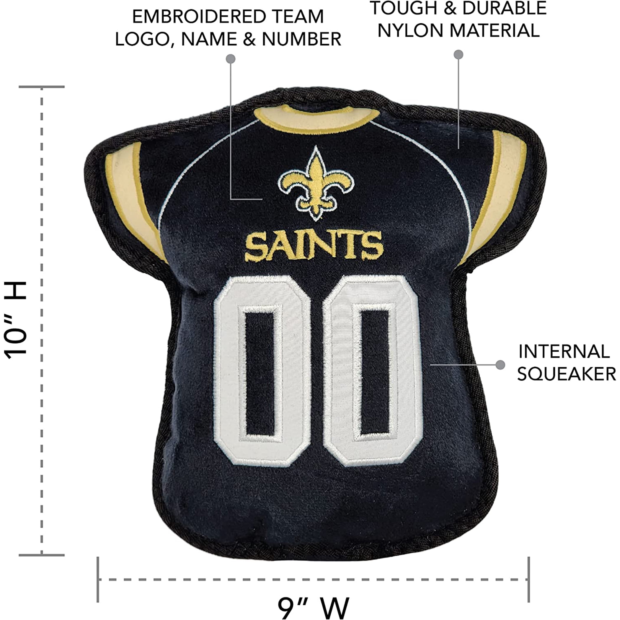 NFL Tough Jersey Pet Dog Toy Premium Quality with Built-in Squeaker Chew Toy