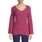 The Pioneer Woman, V-Neck Bell Sleeve Pullover, Womens