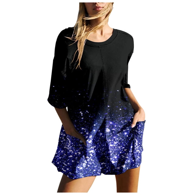 YDLCAFD Women Gradient Print Short Sleeve Jumpsuit Short Loose Backless Jumpsuits Rompers XXL