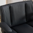thumbnail image 5 of Leather Criss Cross Chair with Flip-Up Armrests, Cross Legged Office Chair on Wheels, Comfy Wide-Seat Swivel Chair – Adjustable Ergonomic Desk Chair for Home Office, Vanity & Accent, 5 of 6