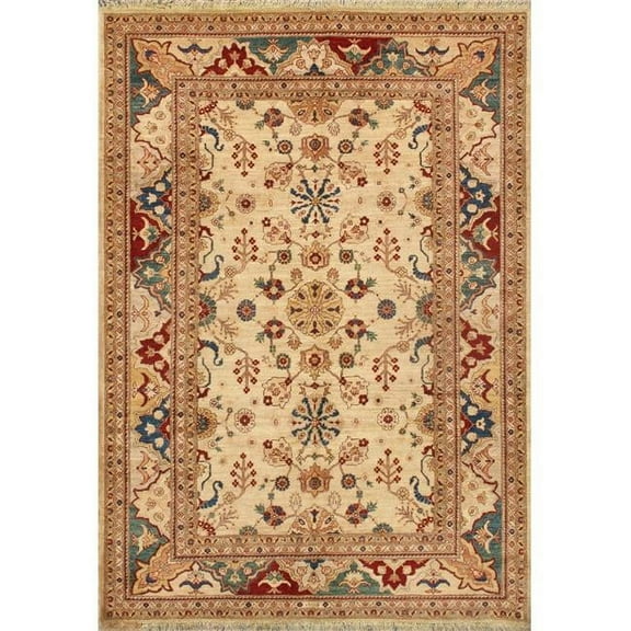 Pasargad Home Nomad Art Melody Hand-Knotted Wool Area Rug  6' 3" X 8' 9"