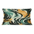 thumbnail image 2 of Designart "Regal Jungle In Orange And Green I" Abstract Printed Throw Pillow, 2 of 5