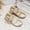 Gold, variant on FSYBOA Girls Dress Shoes Size 3(Big Kids), Fashion Closed Toe Hook and Loop Strap Low Heel Kids Flat Shoes White