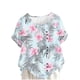 thumbnail image 3 of TaTaai Women's Round Neck Printed T Shirt Short Sleeve Button Detail Top Casual Loose Fit Blouse Non Positioning Print Linen Feel Soft for Summer Daily Gift, 3 of 5